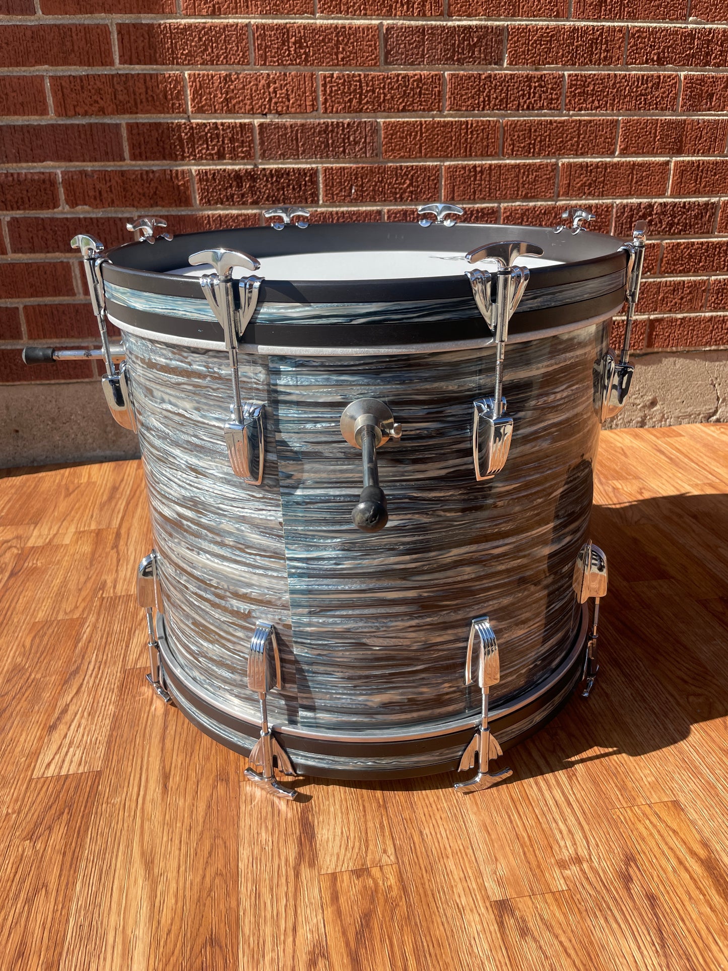 1960s Ludwig 14x18 Bop Bass Drum Oyster Blue Pearl