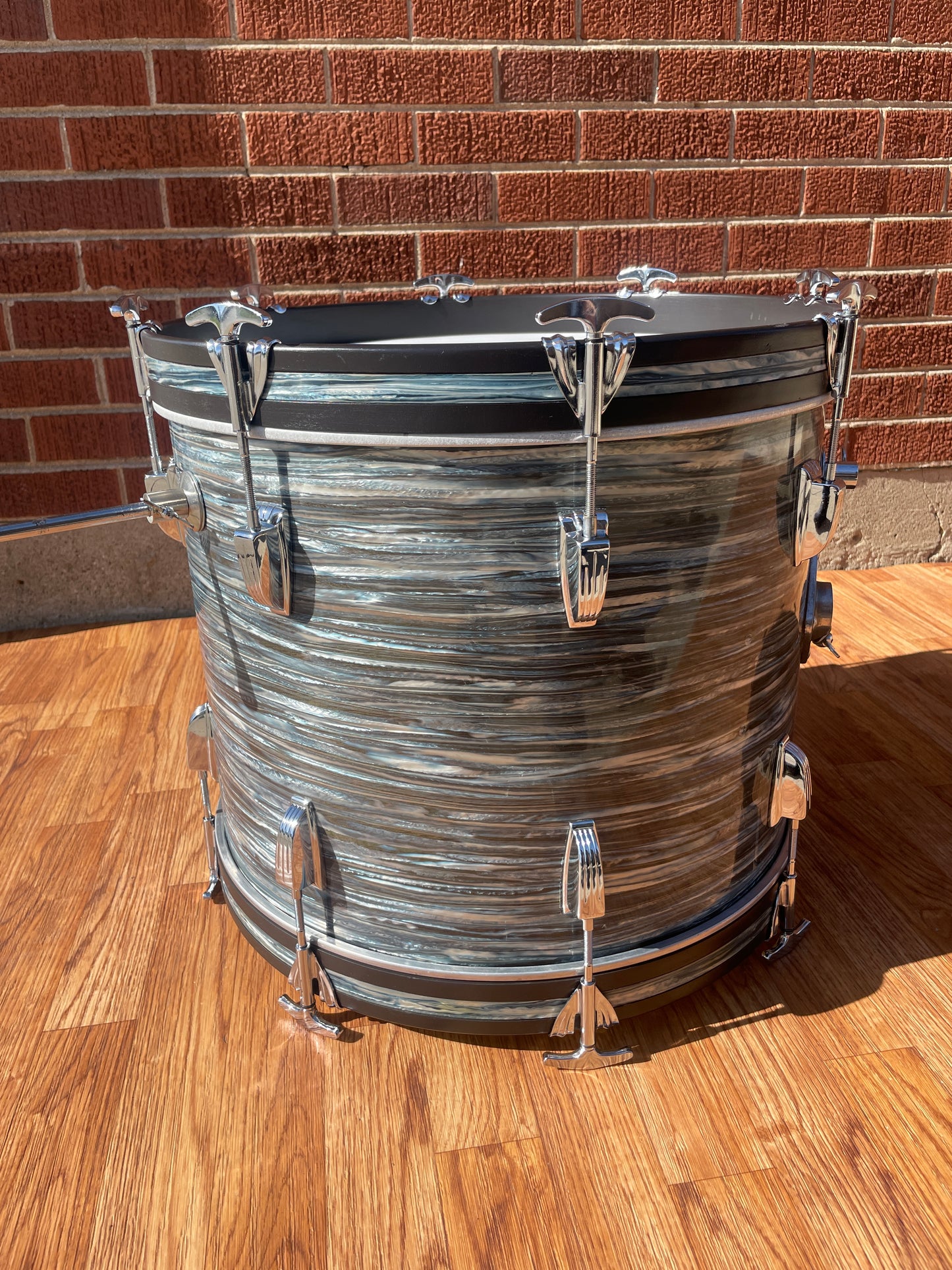 1960s Ludwig 14x18 Bop Bass Drum Oyster Blue Pearl