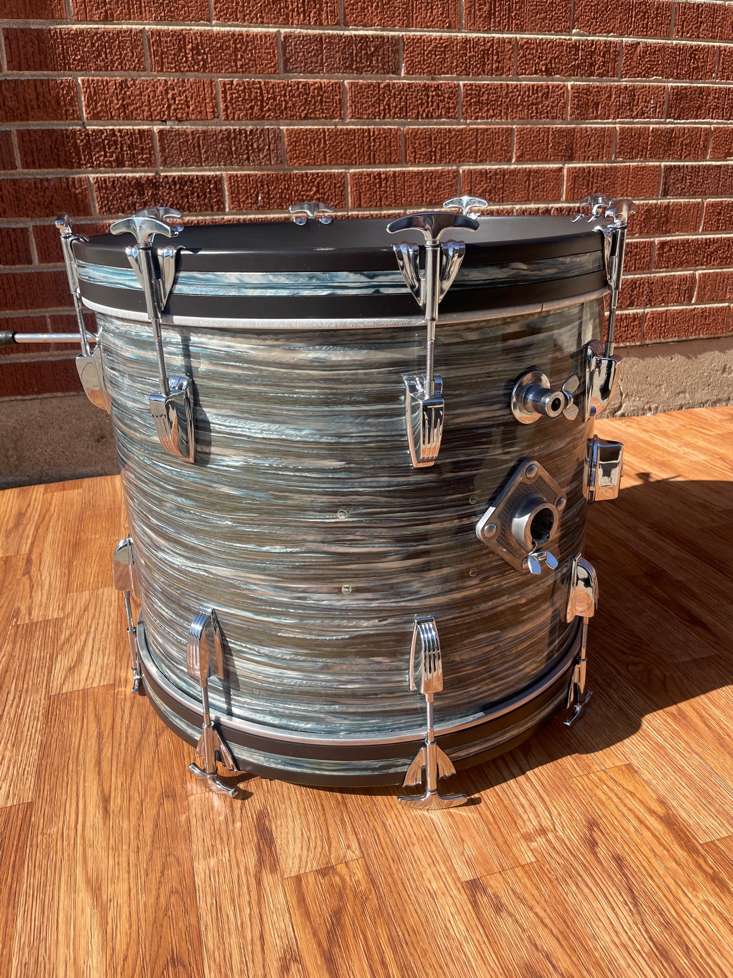 1960s Ludwig 14x18 Bop Bass Drum Oyster Blue Pearl