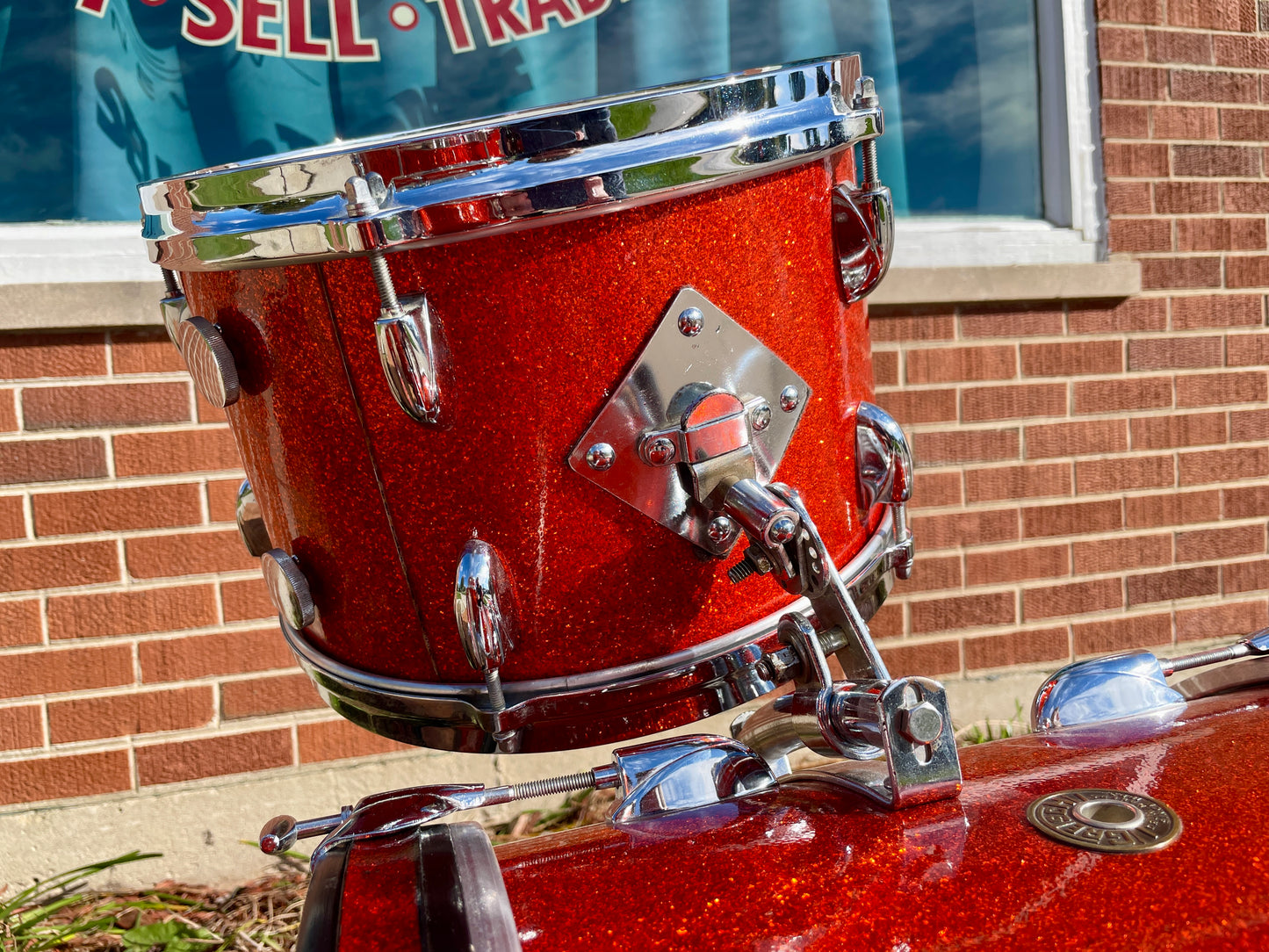 1960s Gretsch Round Badge Drum Set Tangerine Sparkle 20/12/16 w/ 5.5x14 Snare