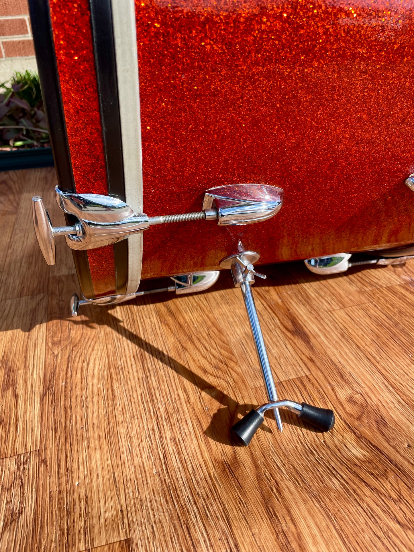 1960s Gretsch Round Badge Drum Set Tangerine Sparkle 20/12/16 w/ 5.5x14 Snare