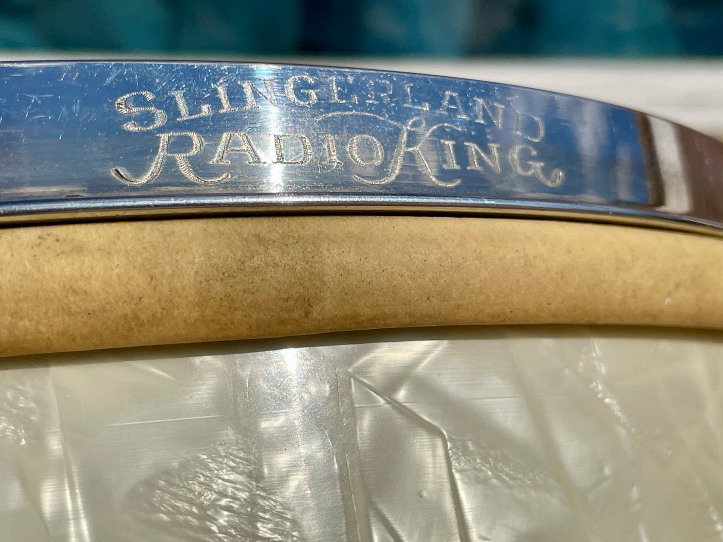 1930s Slingerland Barrett Deems 12x14 Radio King Tom Drum White Marine Pearl w/ Stand