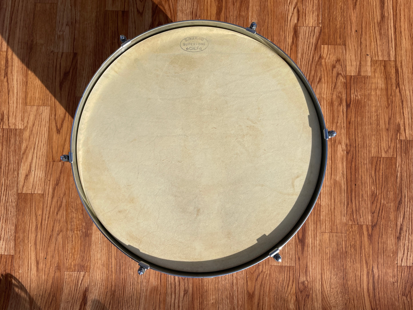 1930s Slingerland Barrett Deems 12x14 Radio King Tom Drum White Marine Pearl w/ Stand