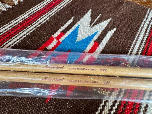 1970s Slingerland Louie Bellson LBN Nylon Tip Drum Sticks w/ Original Bag NOS