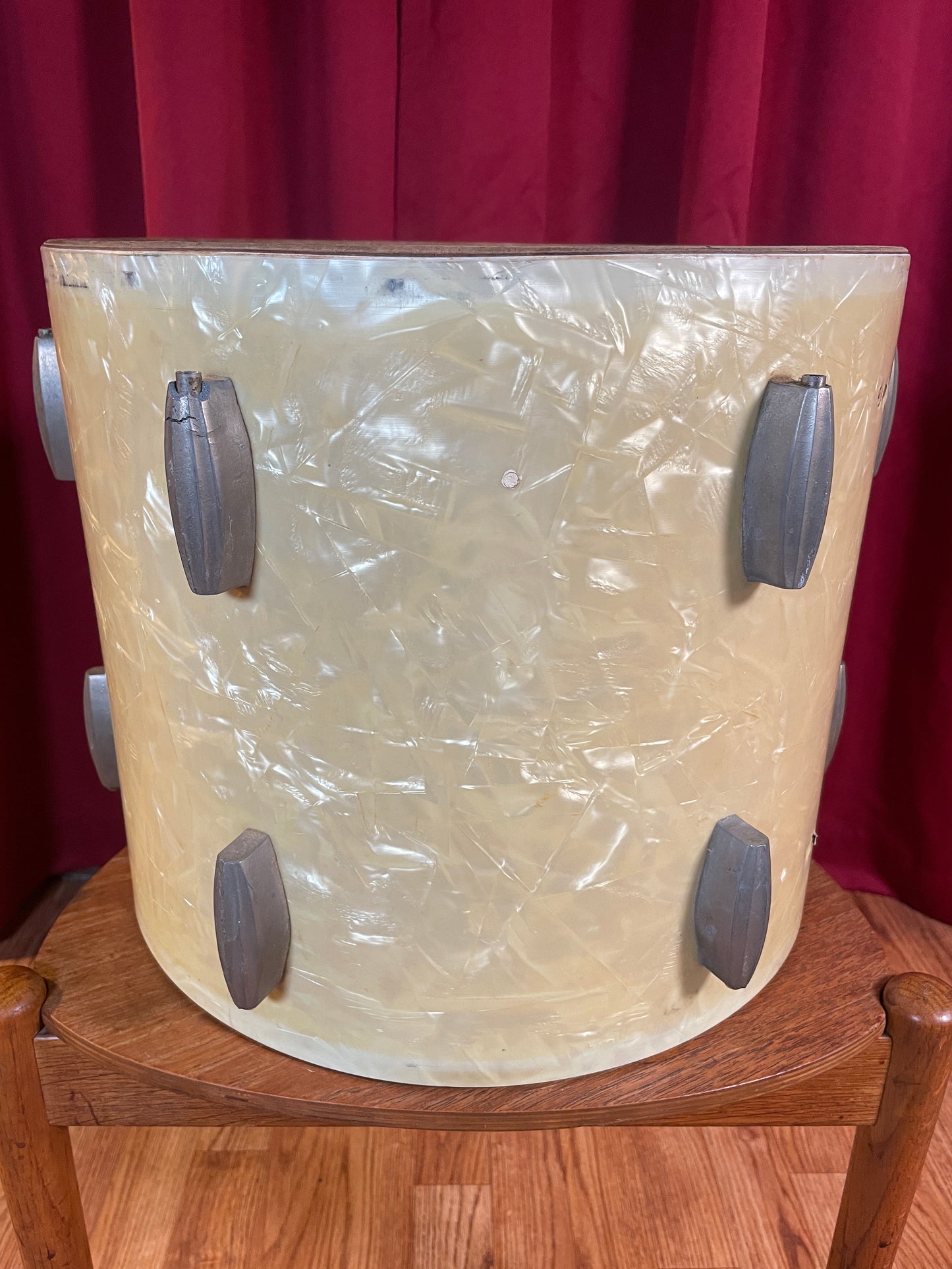 1940s Slingerland Radio King 12x14 Tom Drum Shell White Marine Pearl