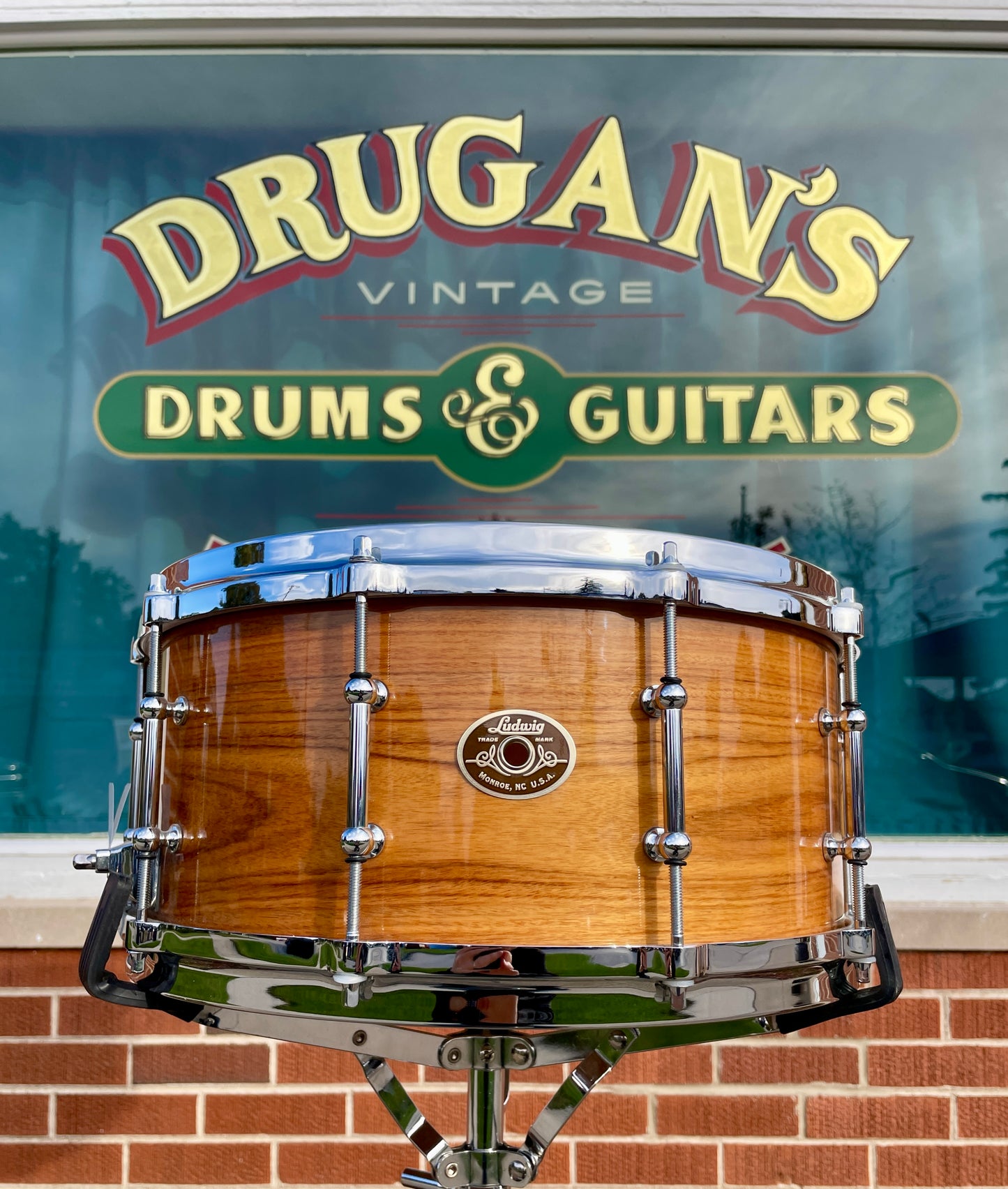 2003 Ludwig Classic Maple Exotic 6.5x14 Santos Rosewood Prototype Bun E. Carlos Snare Drum