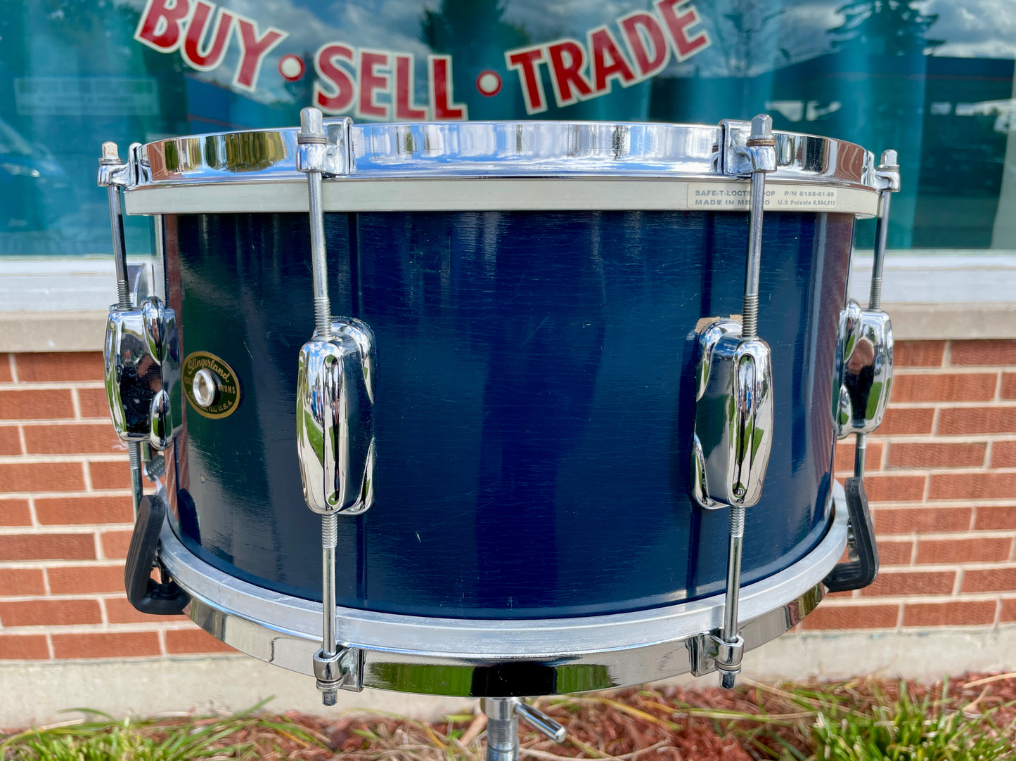 1960s Slingerland 7x14 Student Model No. 157 Snare Drum Blue Lacquer