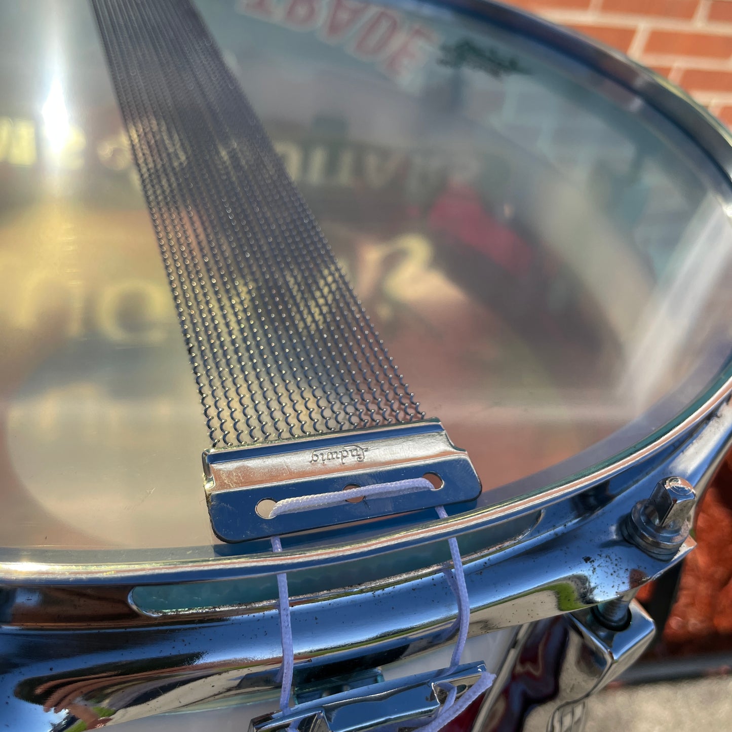 1970s Ludwig Vistalite 5x14 Snare Drum Bicentennial Red White And Blue