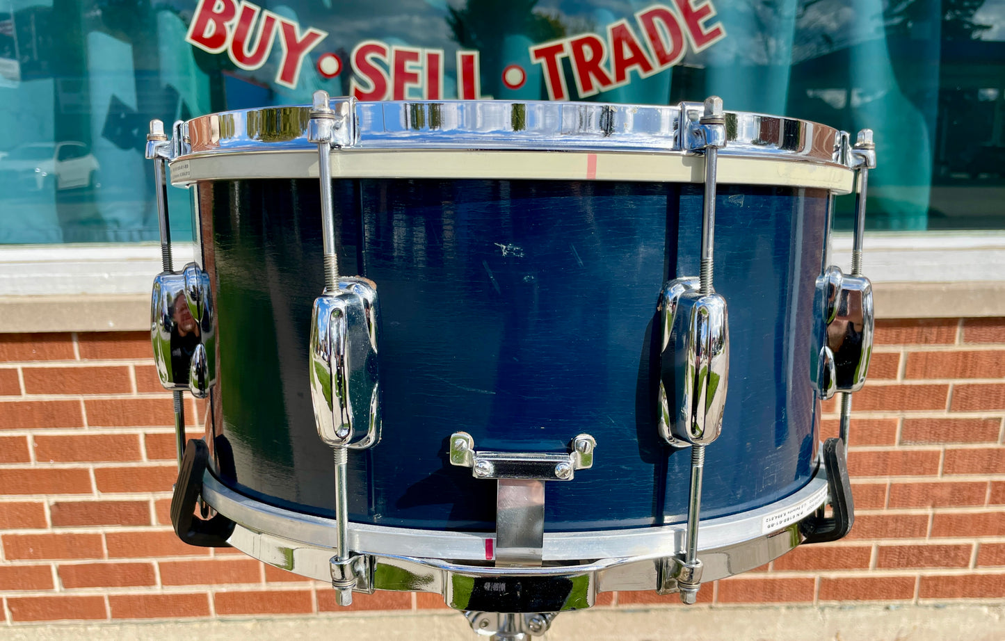 1960s Slingerland 7x14 Student Model No. 157 Snare Drum Blue Lacquer