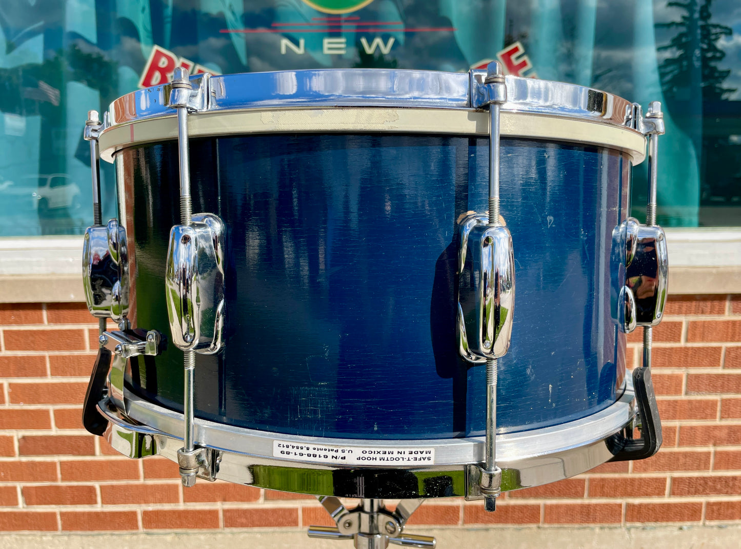 1960s Slingerland 7x14 Student Model No. 157 Snare Drum Blue Lacquer