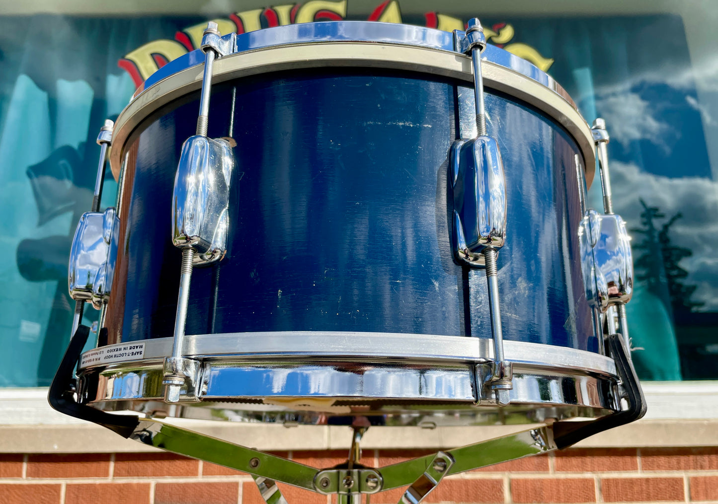 1960s Slingerland 7x14 Student Model No. 157 Snare Drum Blue Lacquer
