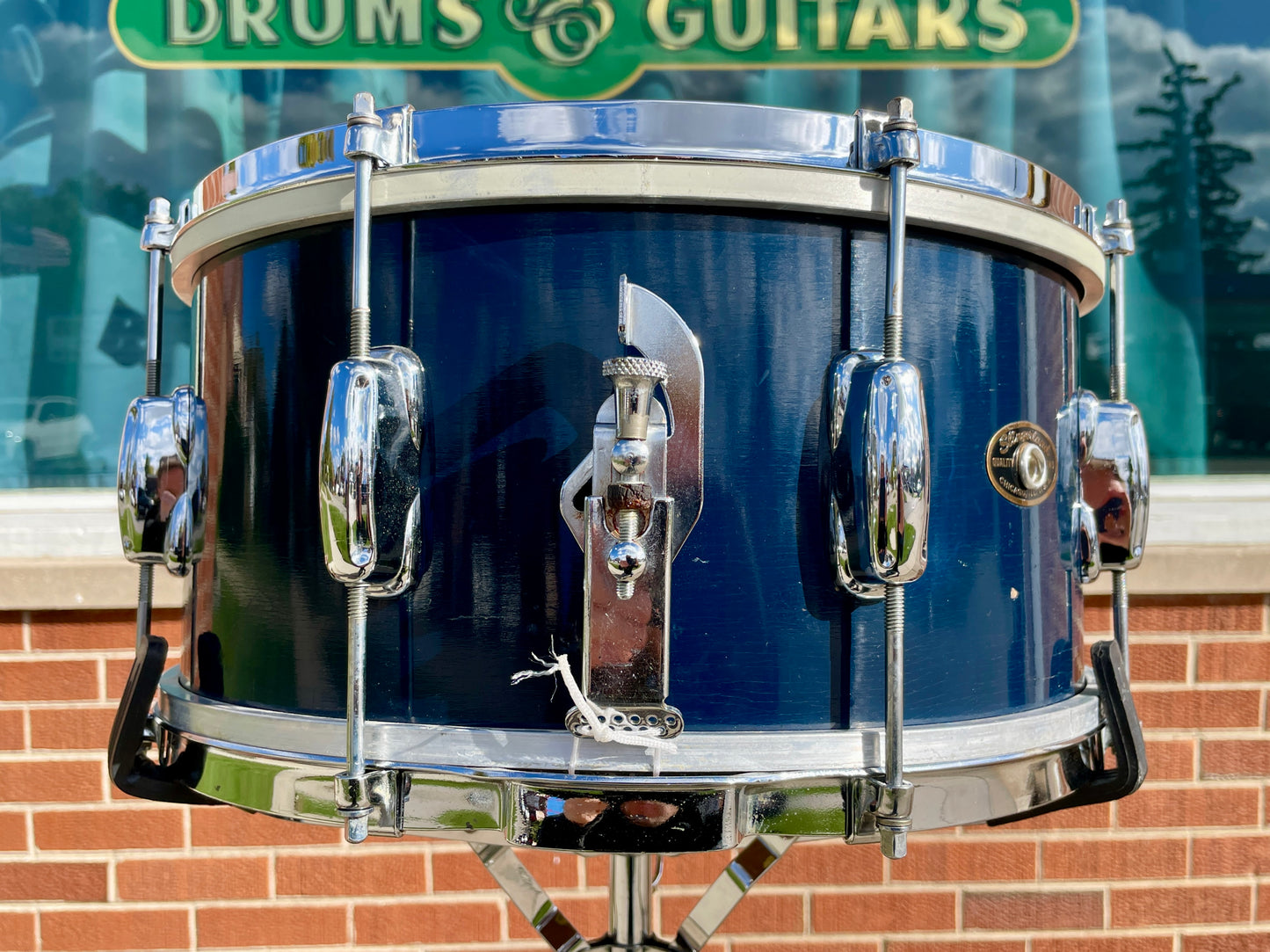 1960s Slingerland 7x14 Student Model No. 157 Snare Drum Blue Lacquer