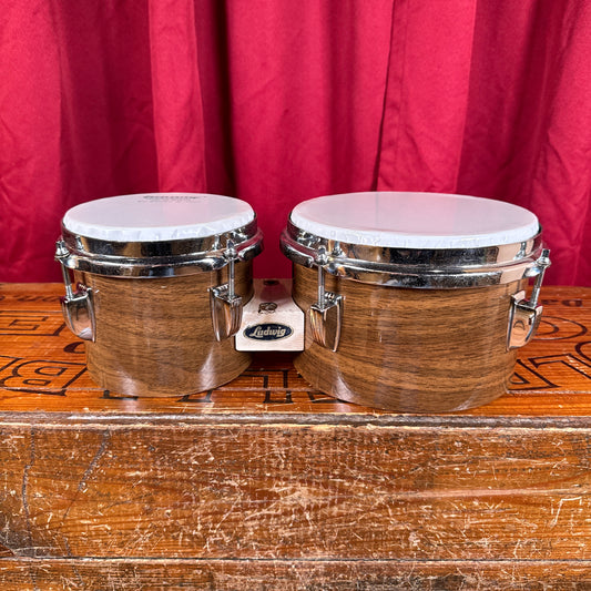 1970s Ludwig 6" & 8" No. 2358P Tunable Bongos Walnut Cortex