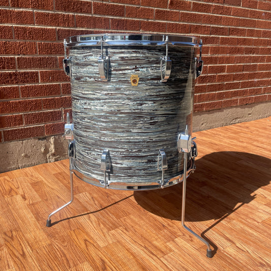 1960s Ludwig 16x16 Floor Tom Drum Oyster Blue Pearl