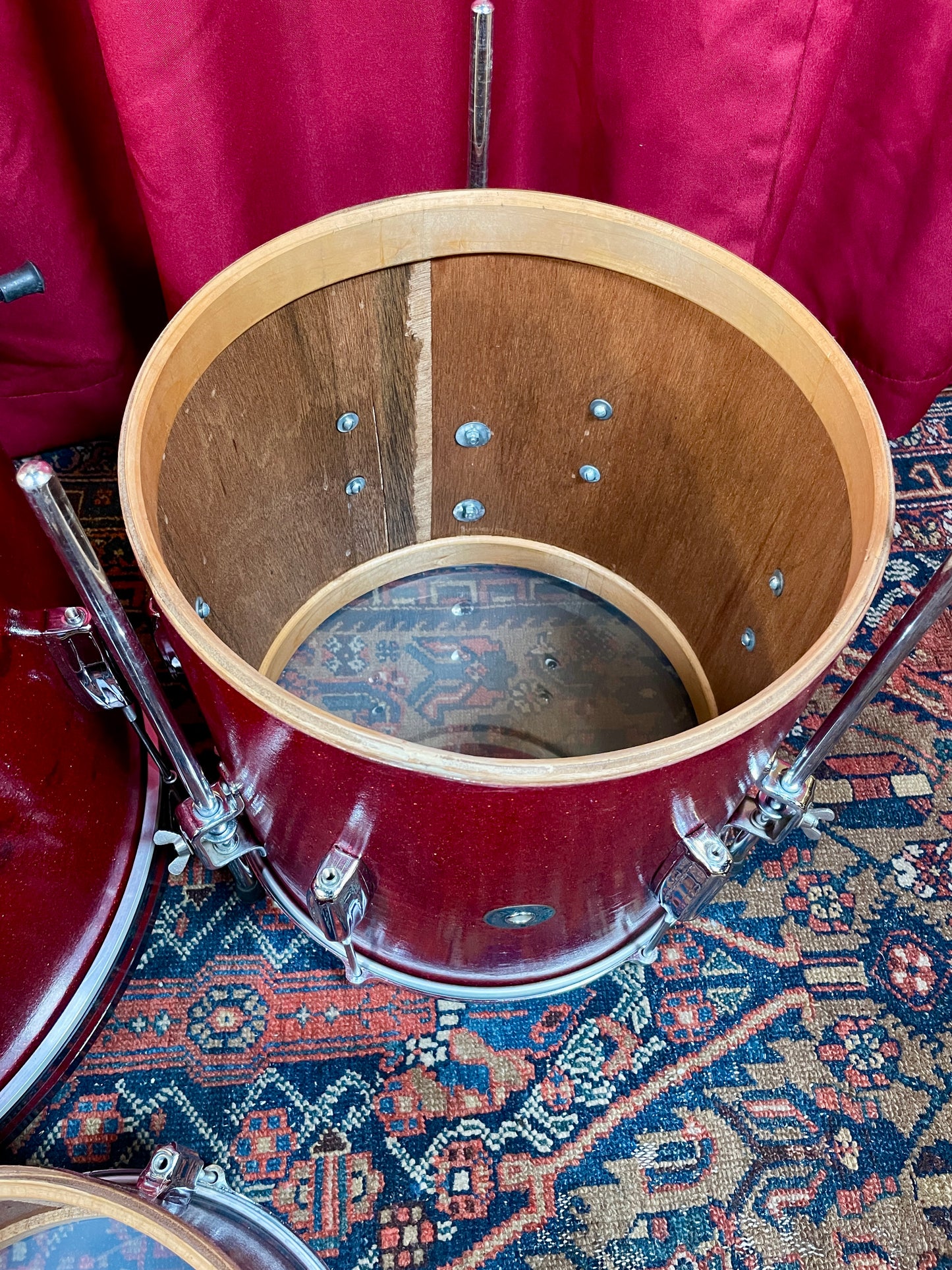 1960s Zim-Gar Drum Set Red Sparkle 20/12/14 w/ 5.5x14 Snare MIJ Japan