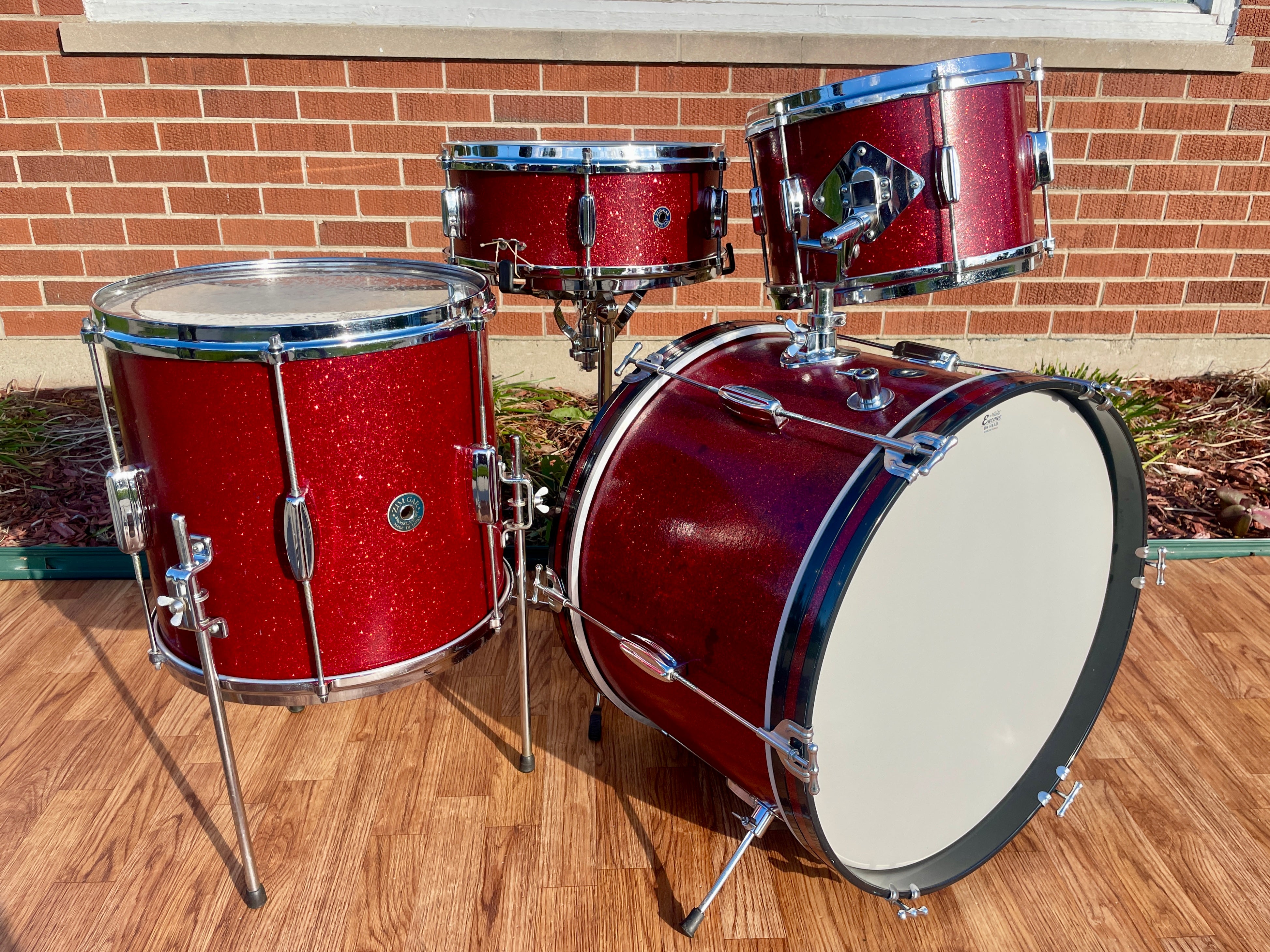 洋楽 THE DRUMS - ST 1960s Zim-Gar Drum Set Red Sparkle 20/12/14 w/ 5.5x14 Snare MIJ
