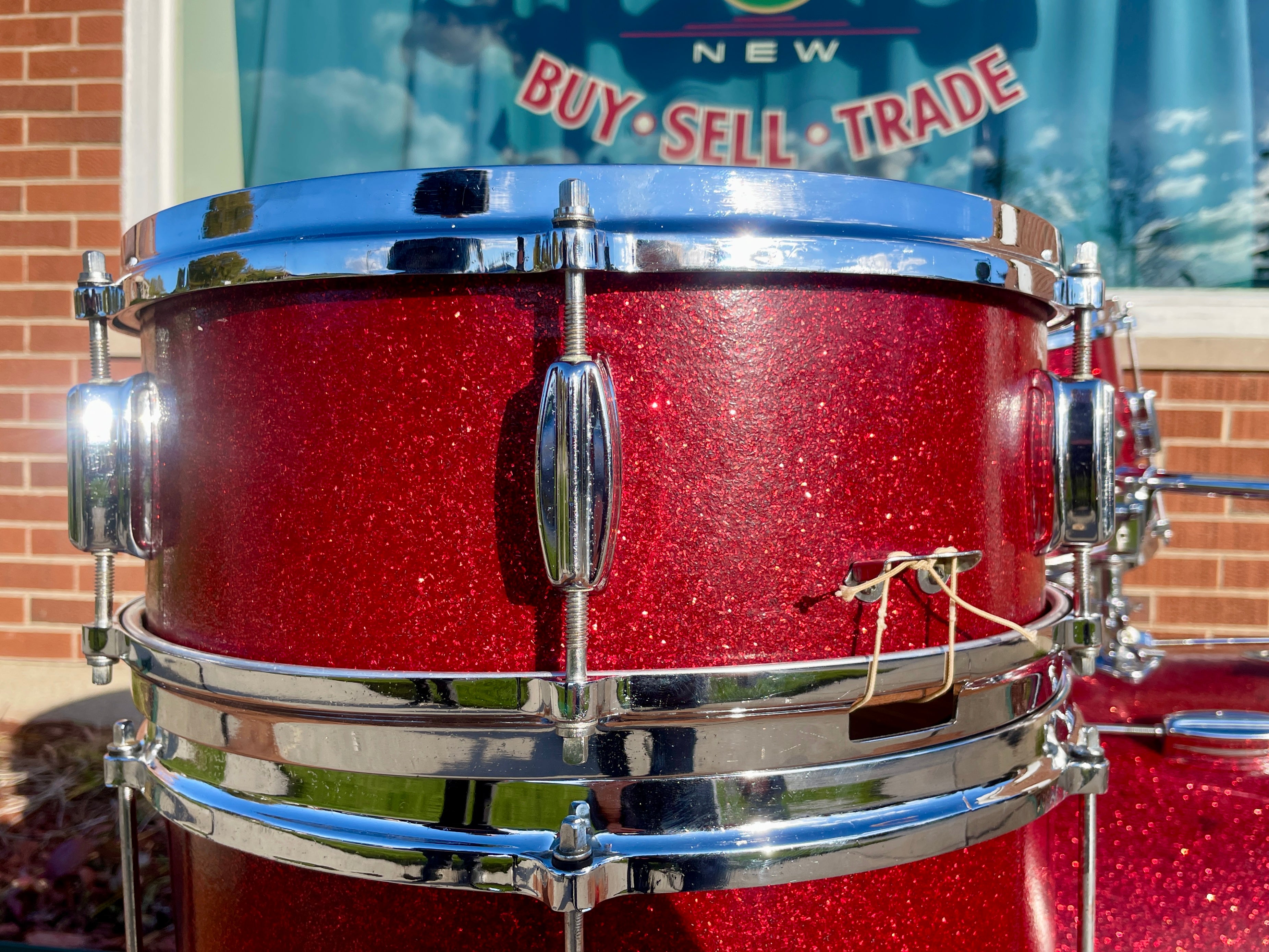 1960s Zim-Gar Drum Set Red Sparkle 20/12/14 w/ 5.5x14 Snare MIJ