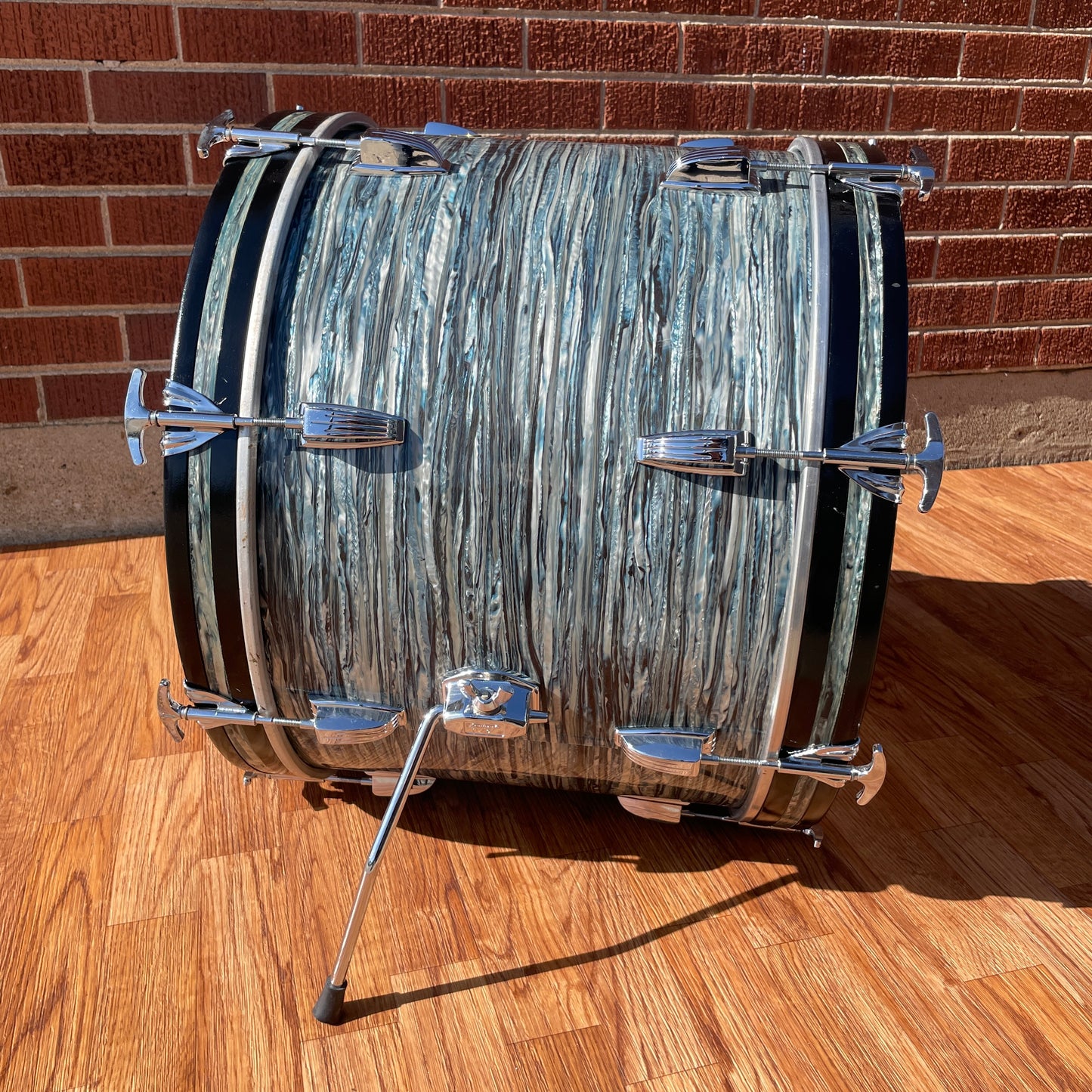 1960s Ludwig 14x20 Virgin Bass Drum Oyster Blue Pearl Rock Duo