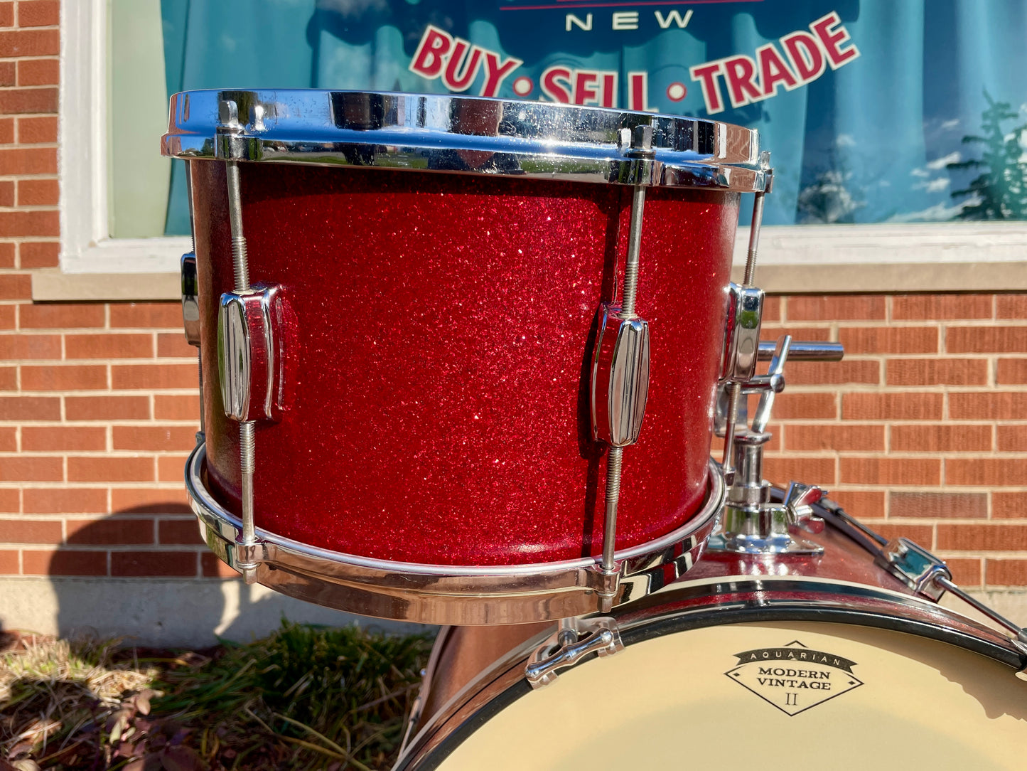 1960s Zim-Gar Drum Set Red Sparkle 20/12/14 w/ 5.5x14 Snare MIJ Japan
