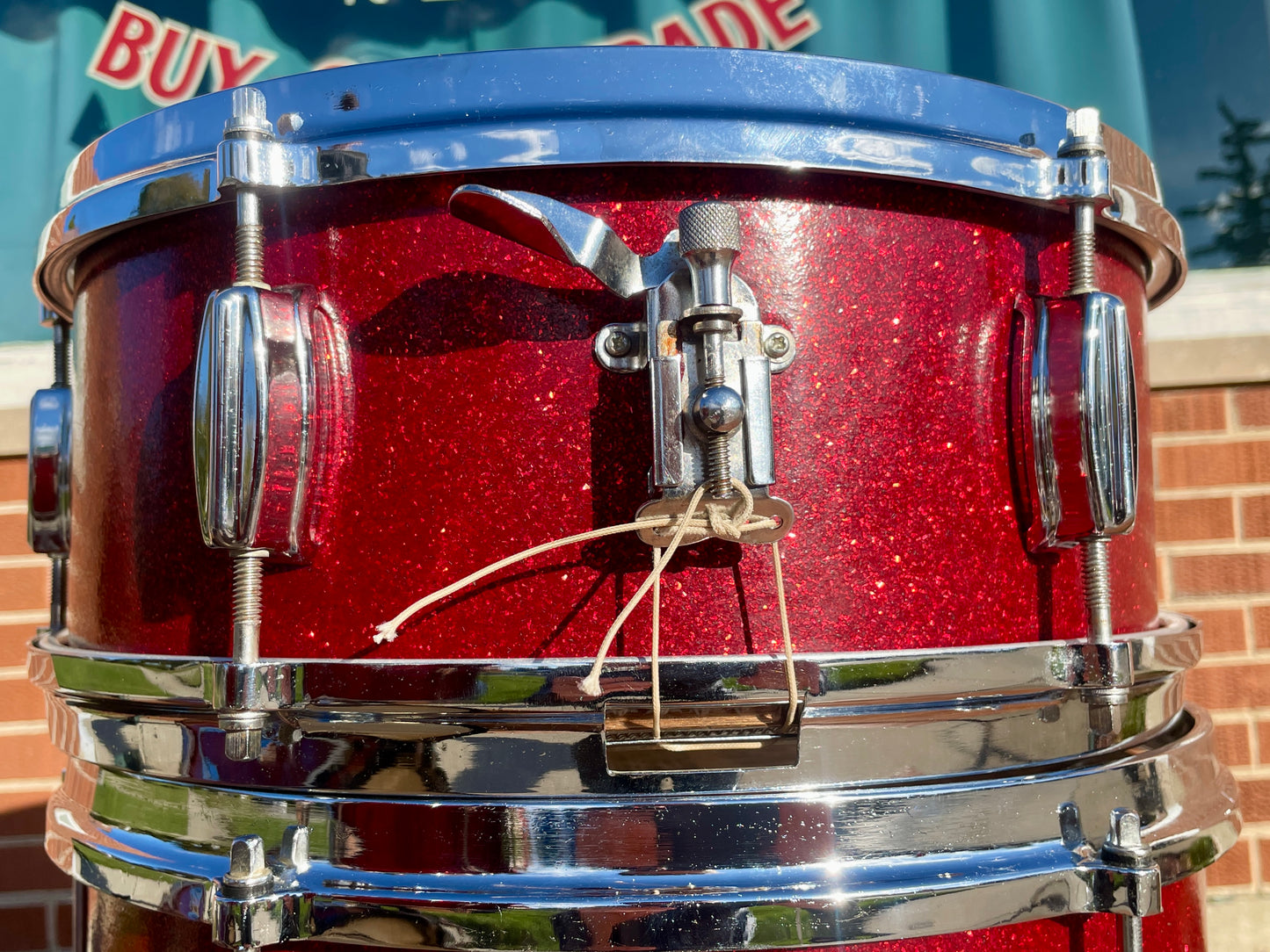 1960s Zim-Gar Drum Set Red Sparkle 20/12/14 w/ 5.5x14 Snare MIJ Japan