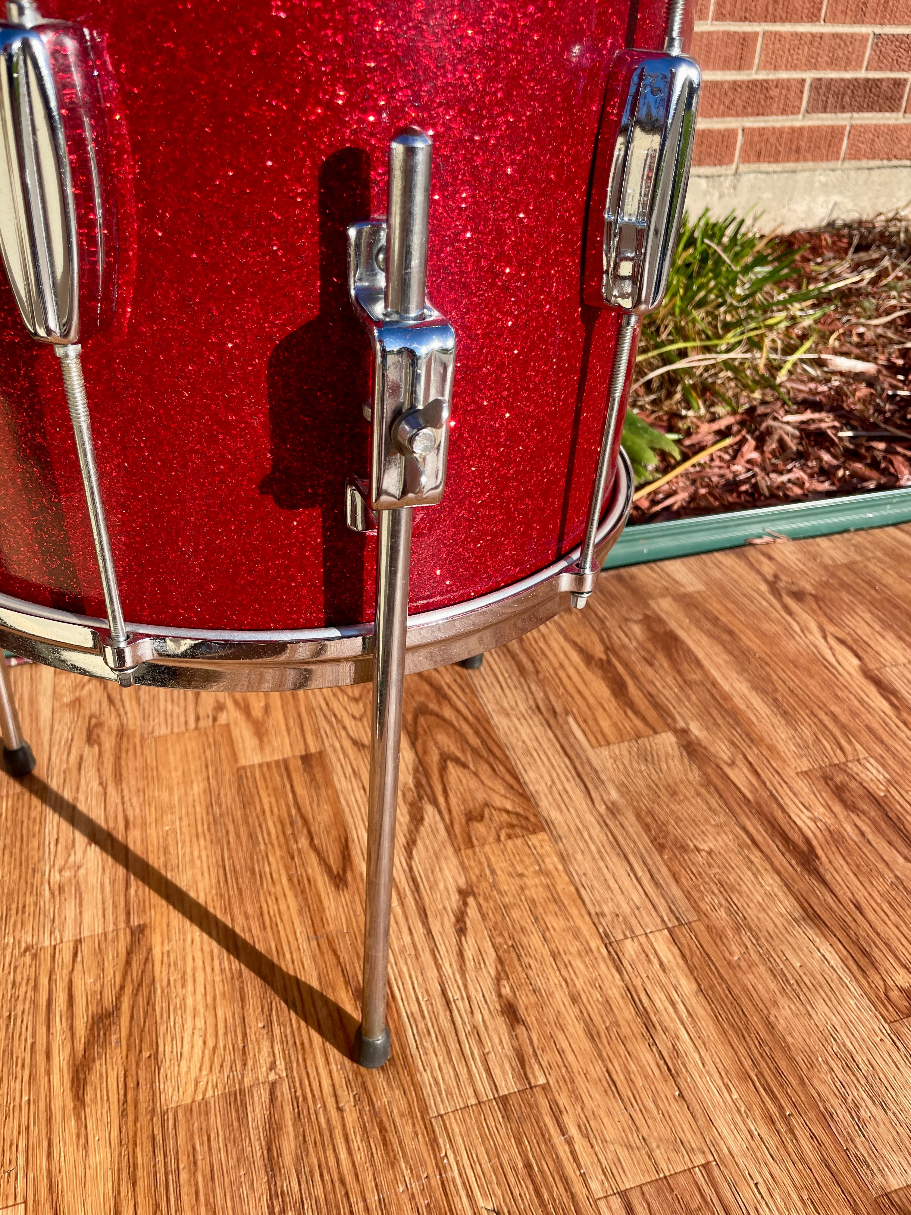 1960s Zim-Gar Drum Set Red Sparkle 20/12/14 w/ 5.5x14 Snare MIJ