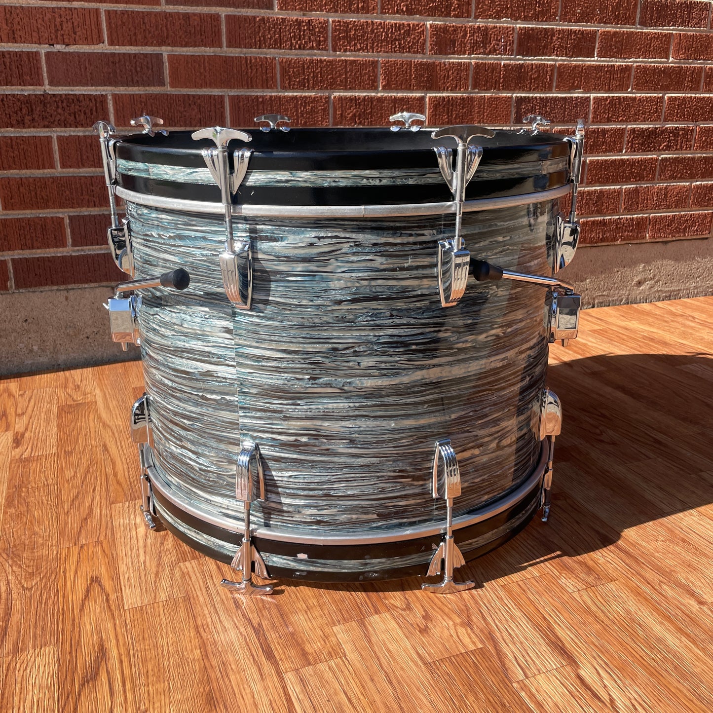 1960s Ludwig 14x20 Virgin Bass Drum Oyster Blue Pearl Rock Duo