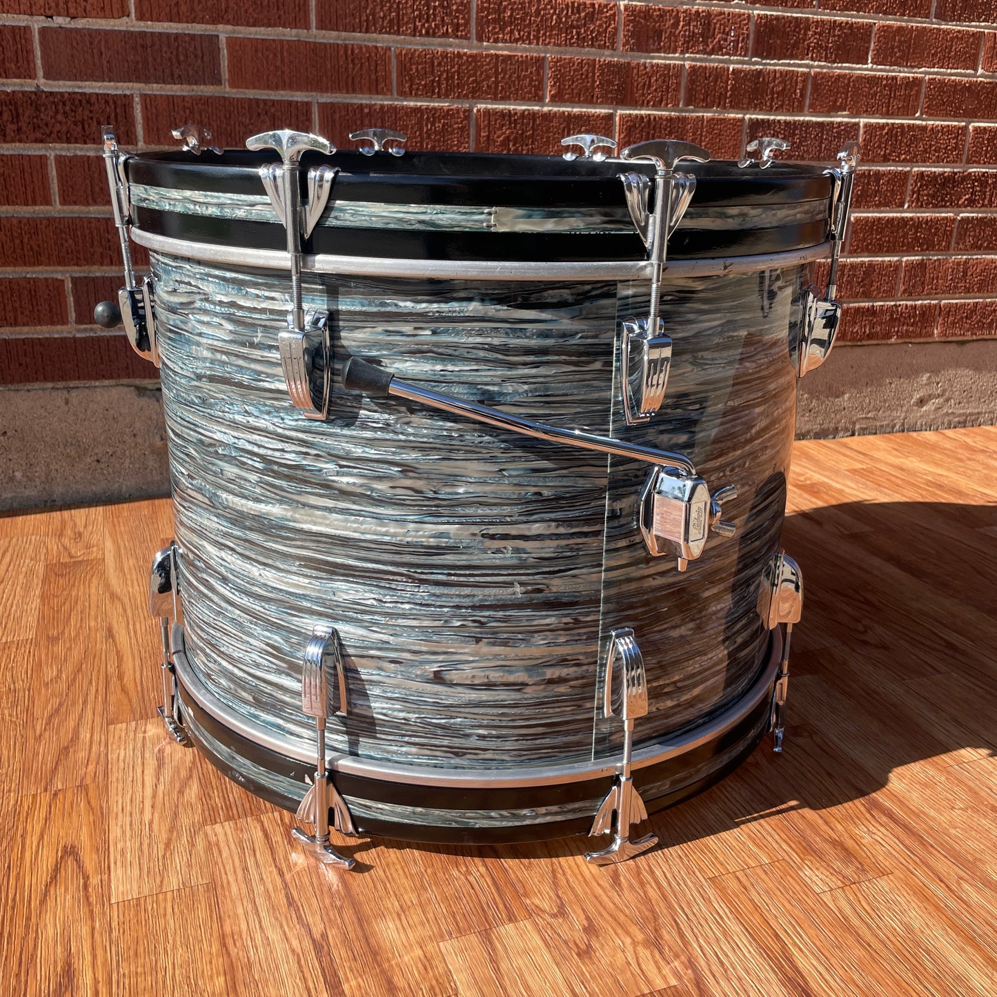1960s Ludwig 14x20 Virgin Bass Drum Oyster Blue Pearl Rock Duo