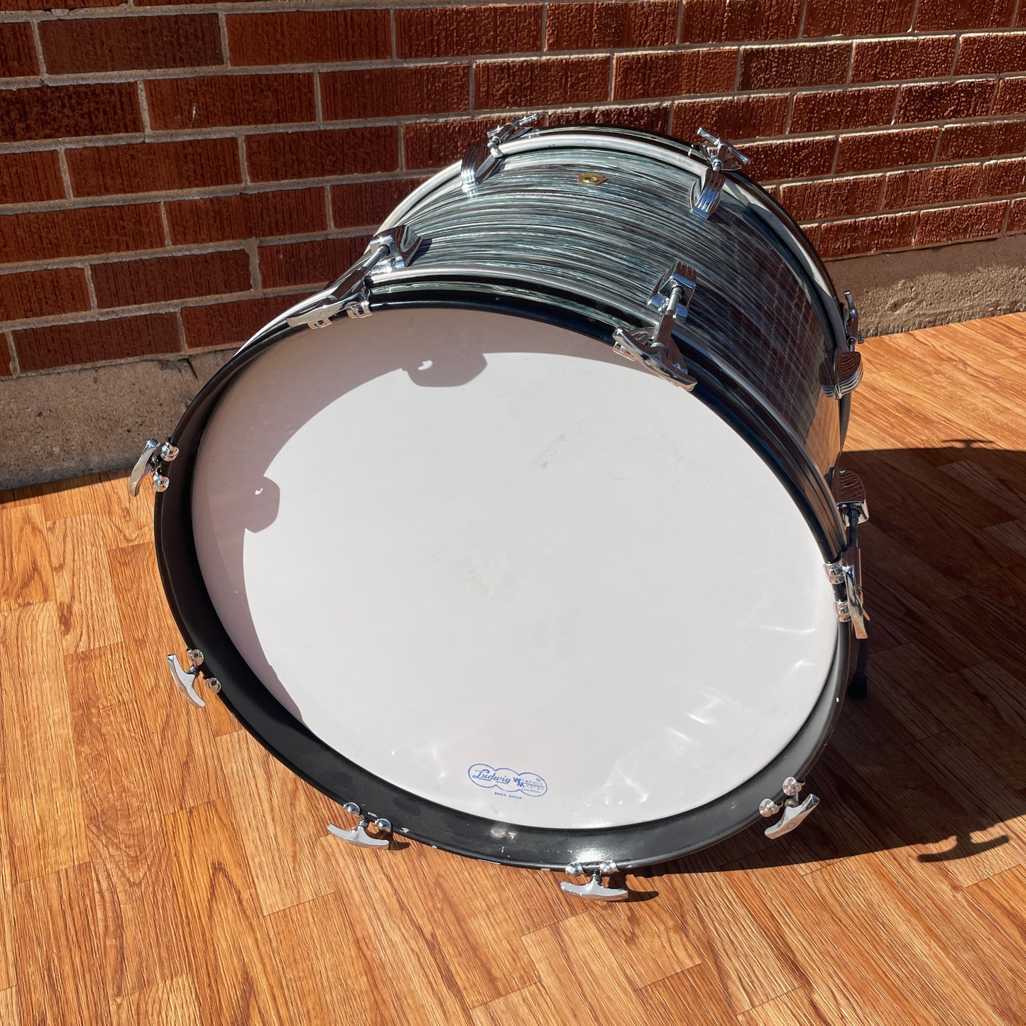 1960s Ludwig 14x20 Virgin Bass Drum Oyster Blue Pearl Rock Duo
