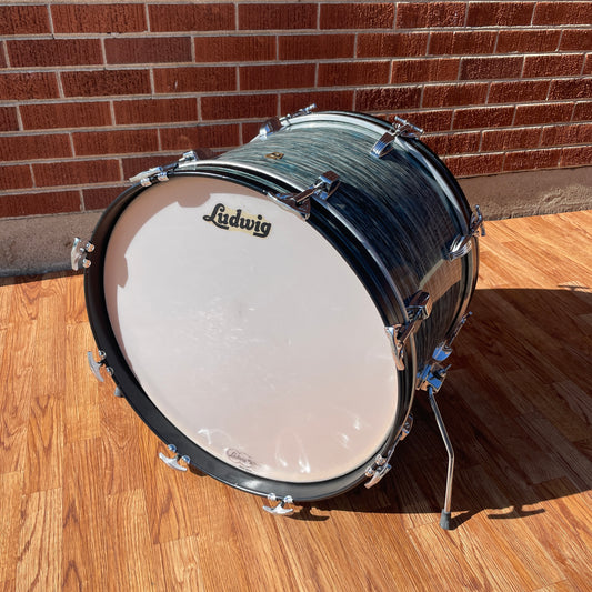 1960s Ludwig 14x20 Virgin Bass Drum Oyster Blue Pearl Rock Duo