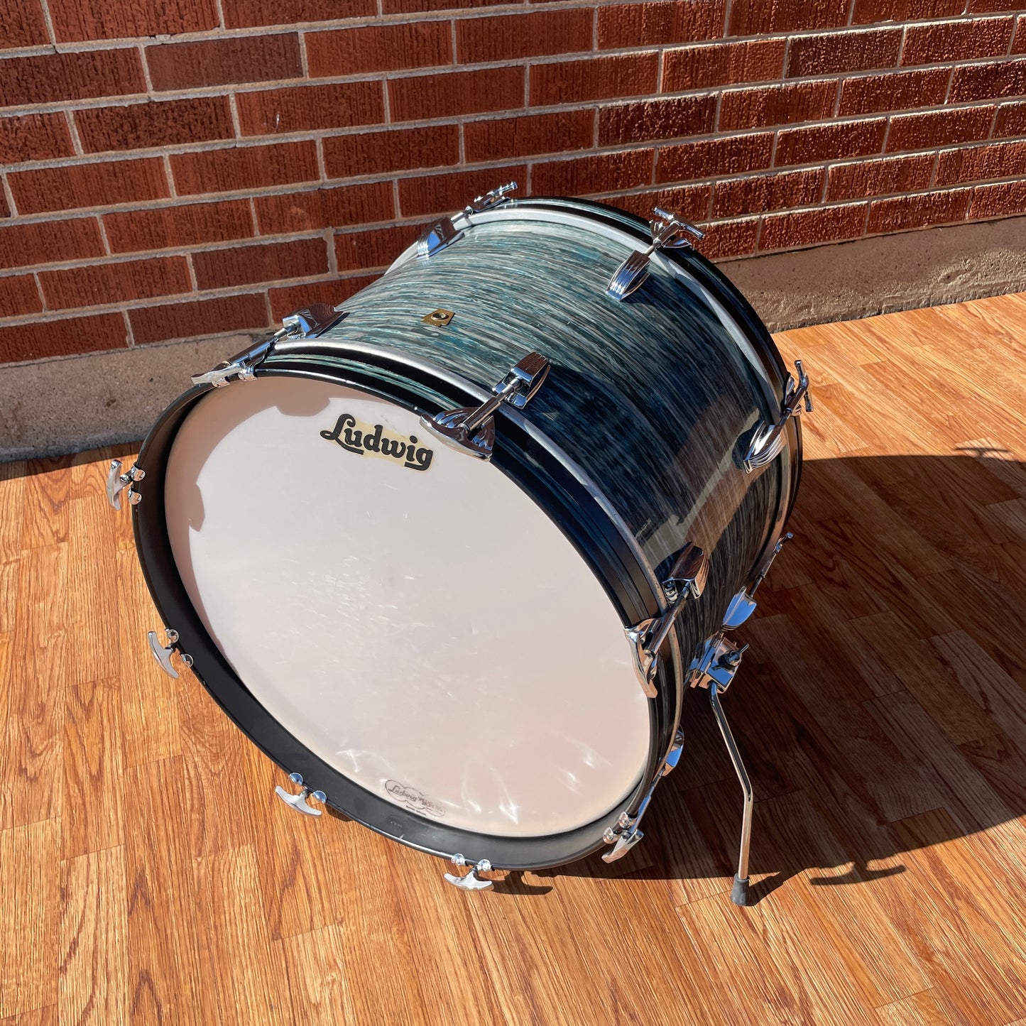 1960s Ludwig 14x20 Virgin Bass Drum Oyster Blue Pearl Rock Duo