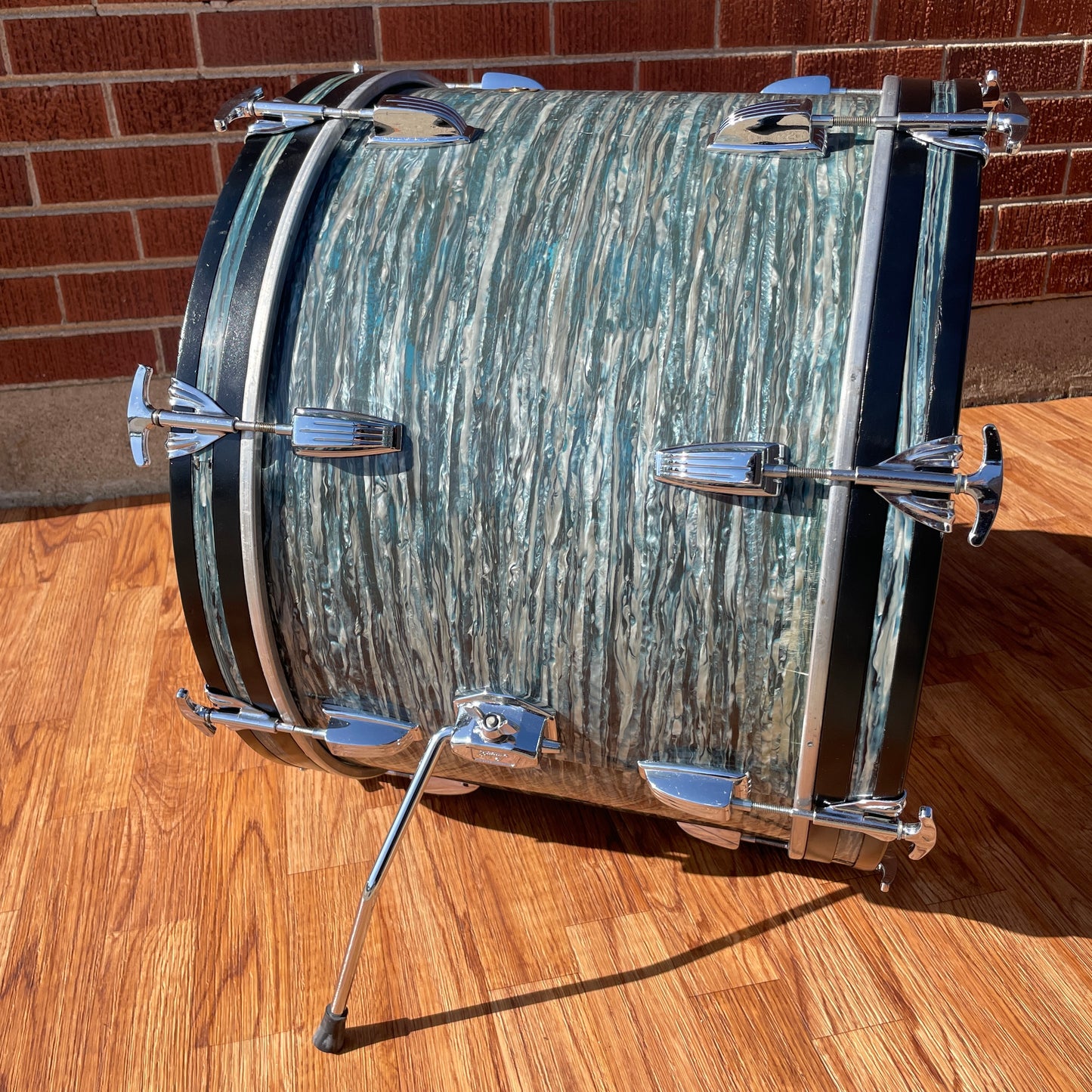 1960s Ludwig 14x20 Virgin Bass Drum Oyster Blue Pearl Rock Duo