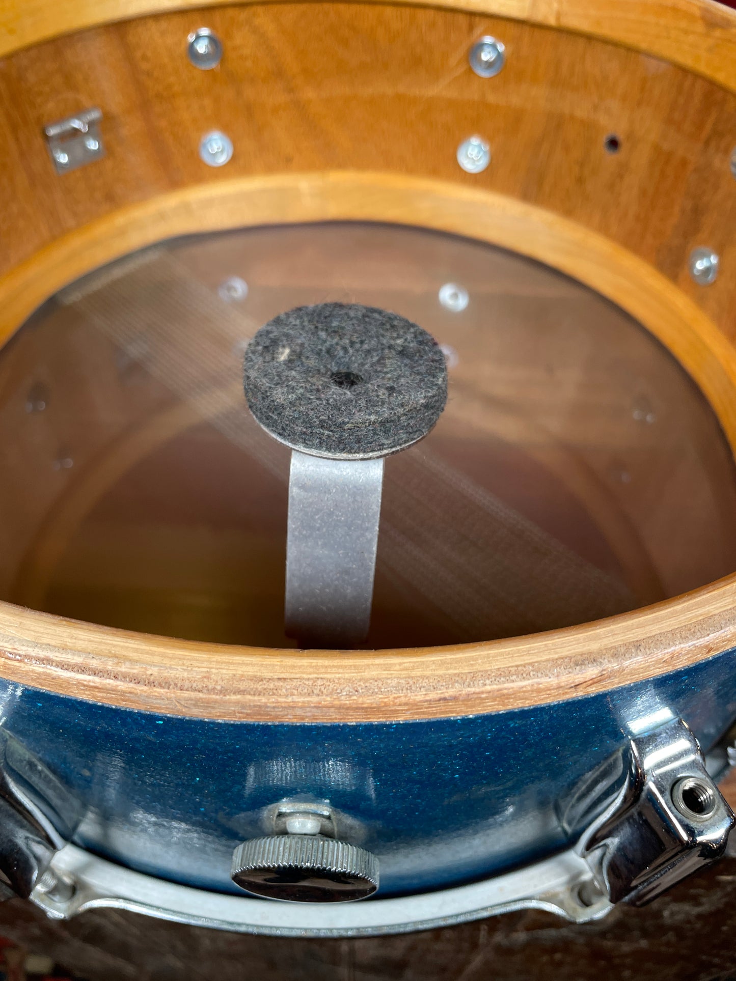 1960s Zim-Gar 5.5x14 Snare Drum Blue Sparkle MIJ Japan