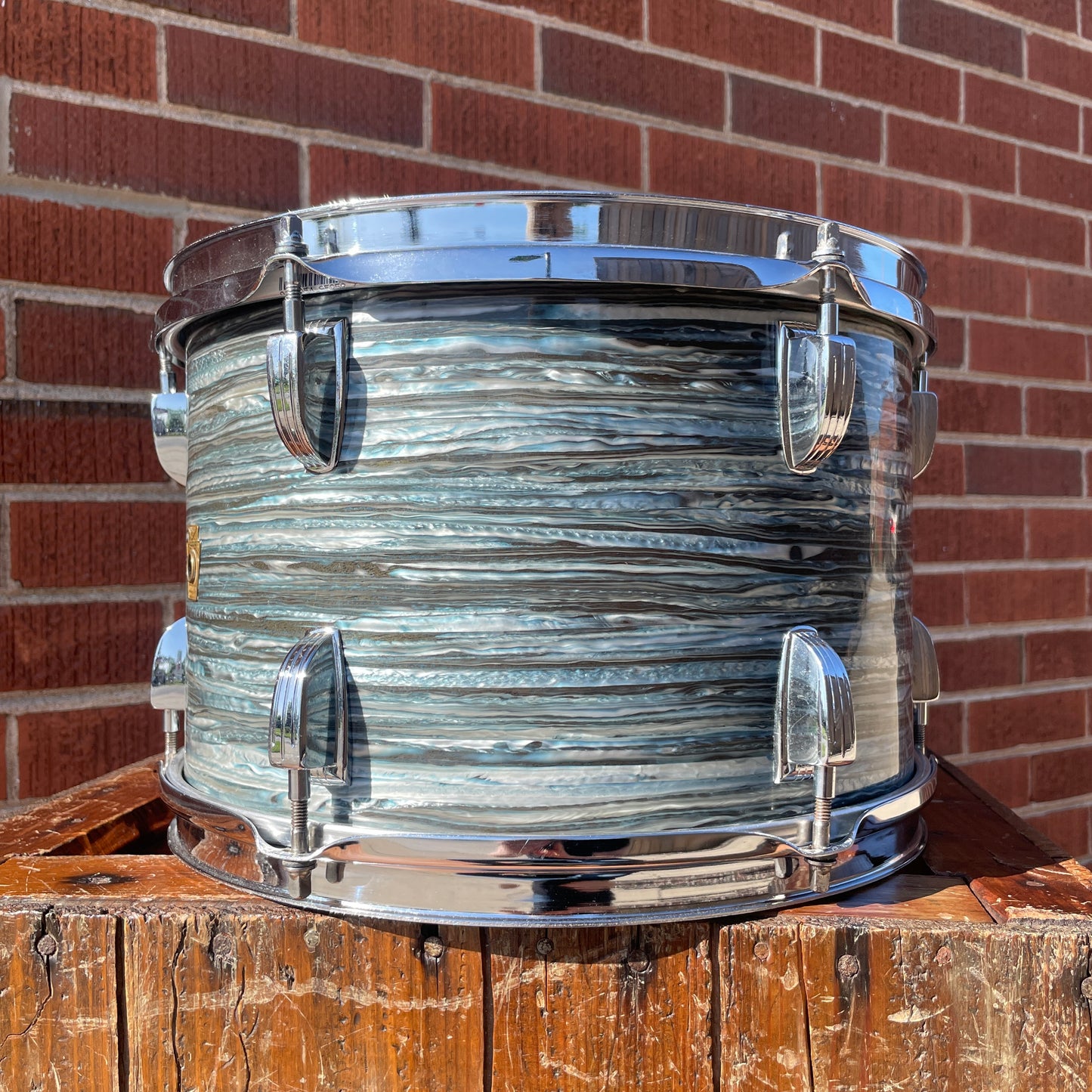 1960s Ludwig 8x12 Tom Drum Oyster Blue Pearl