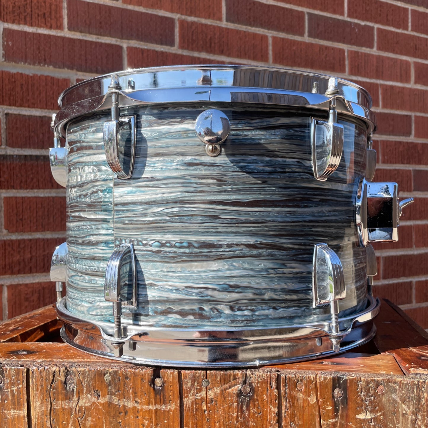 1960s Ludwig 8x12 Tom Drum Oyster Blue Pearl