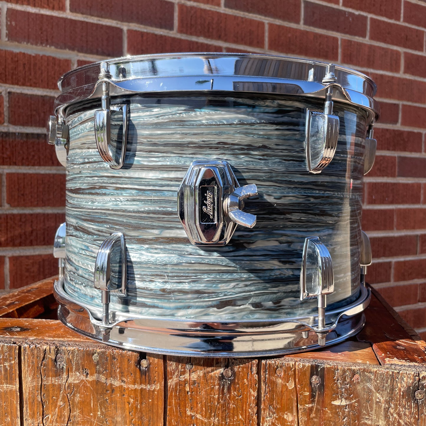 1960s Ludwig 8x12 Tom Drum Oyster Blue Pearl