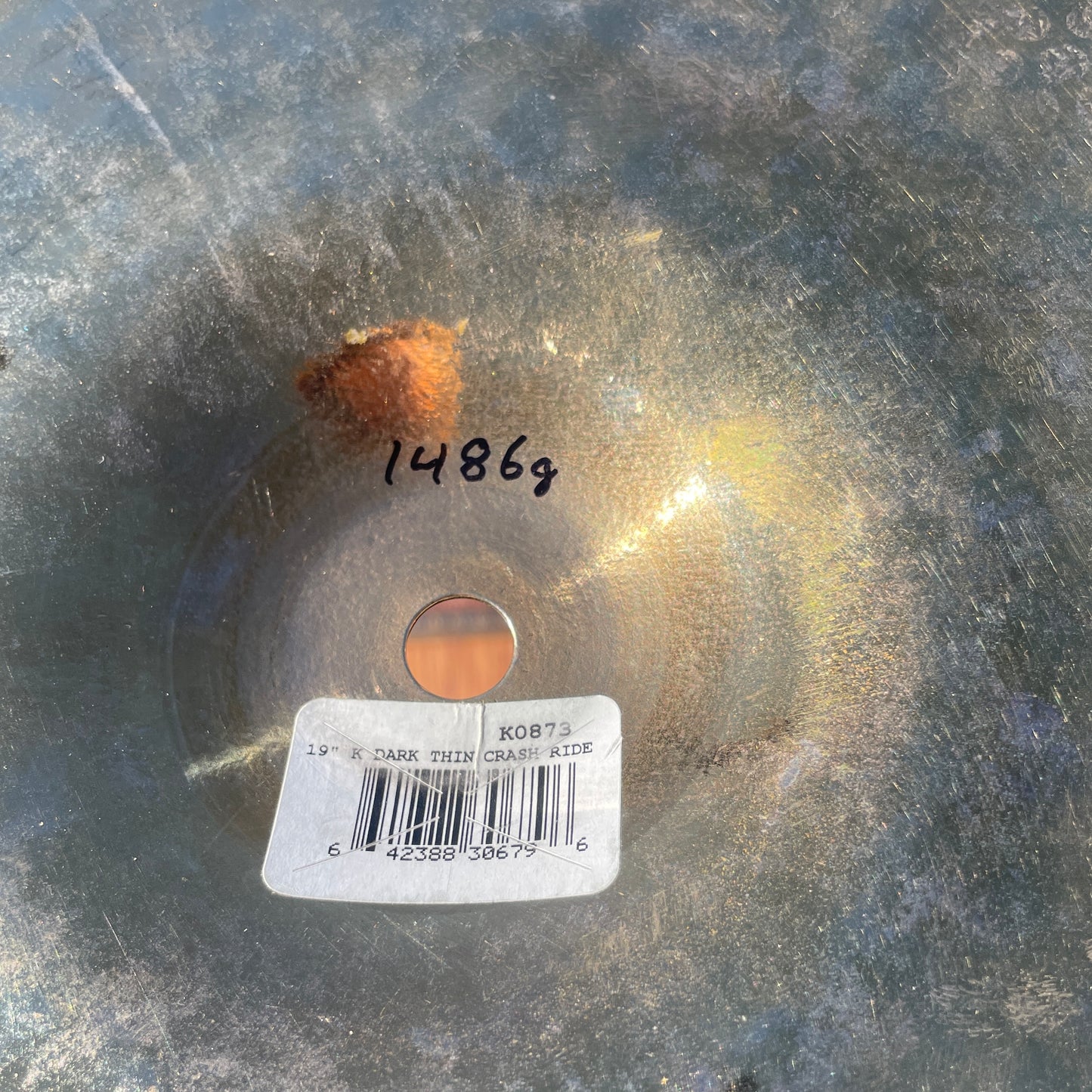 Rare No Longer Made 19" K Zildjian Dark Thin Crash Ride Cymbal w/ Rivets 1486g *Video Demo*