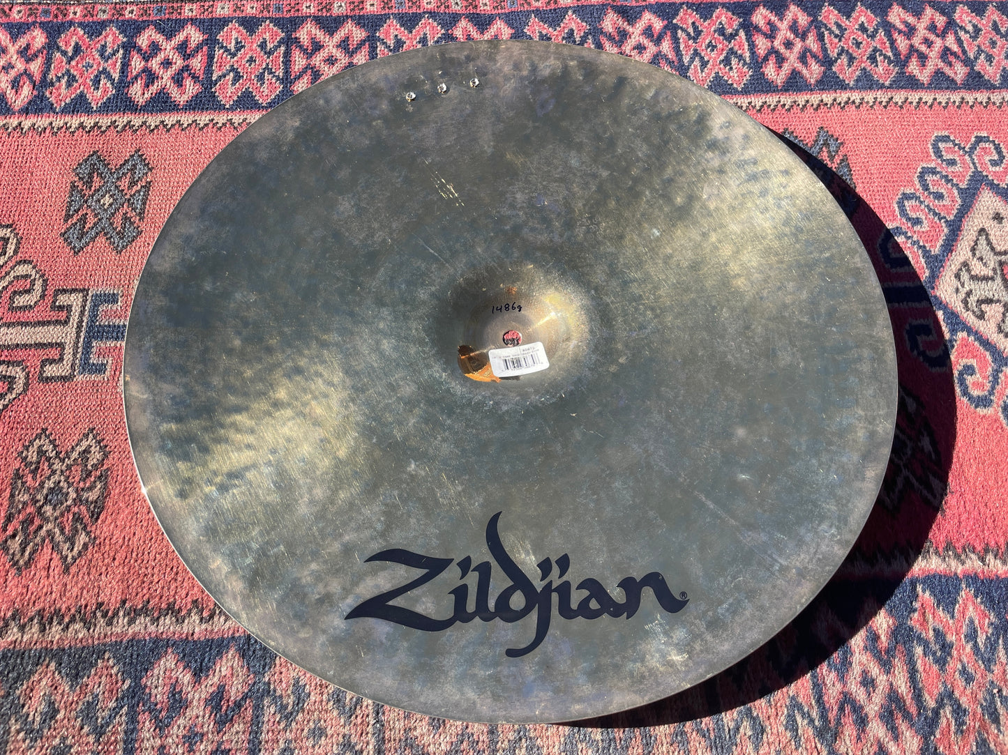 Rare No Longer Made 19" K Zildjian Dark Thin Crash Ride Cymbal w/ Rivets 1486g *Video Demo*