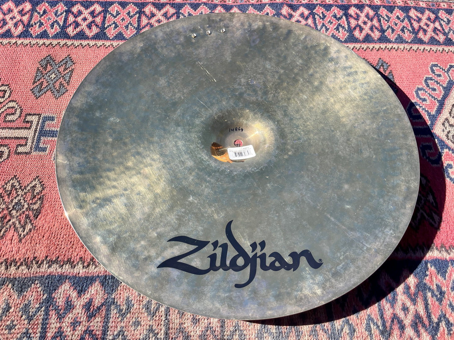 Rare No Longer Made 19" K Zildjian Dark Thin Crash Ride Cymbal w/ Rivets 1486g *Video Demo*