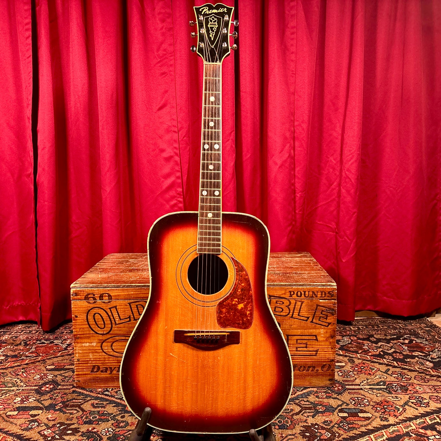 1950s Premier A300 Dreadnought Acoustic Guitar Sunburst