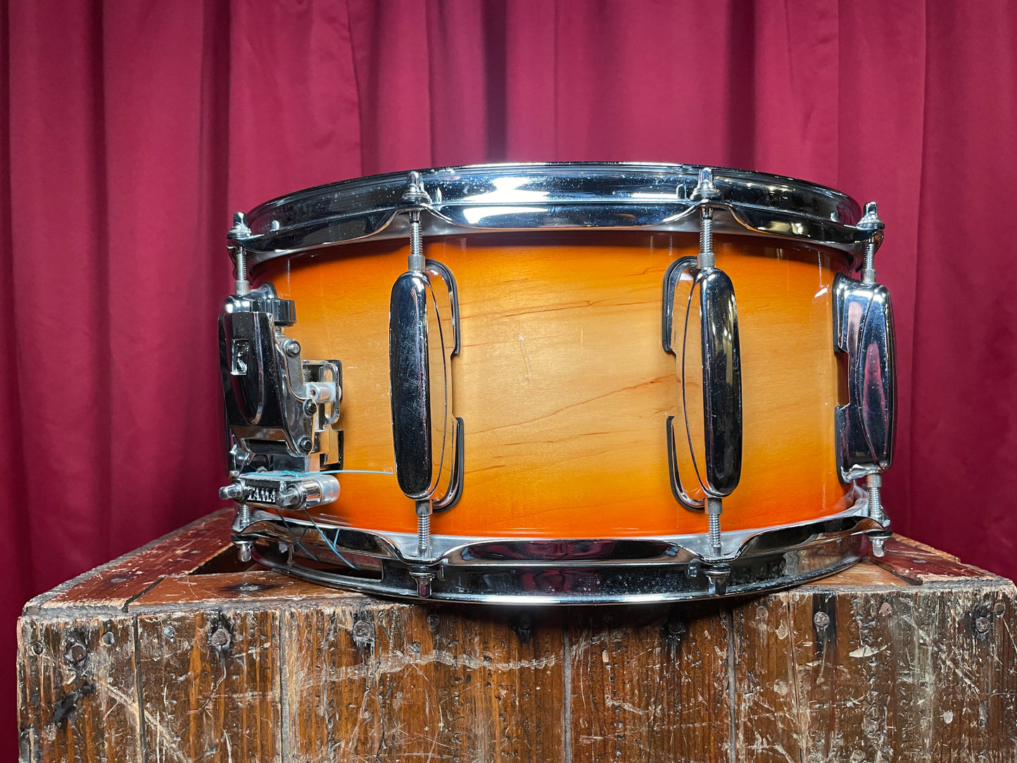 2000s Tama 6.5x14 AM265 Artwood Snare Drum Caramel Sunburst