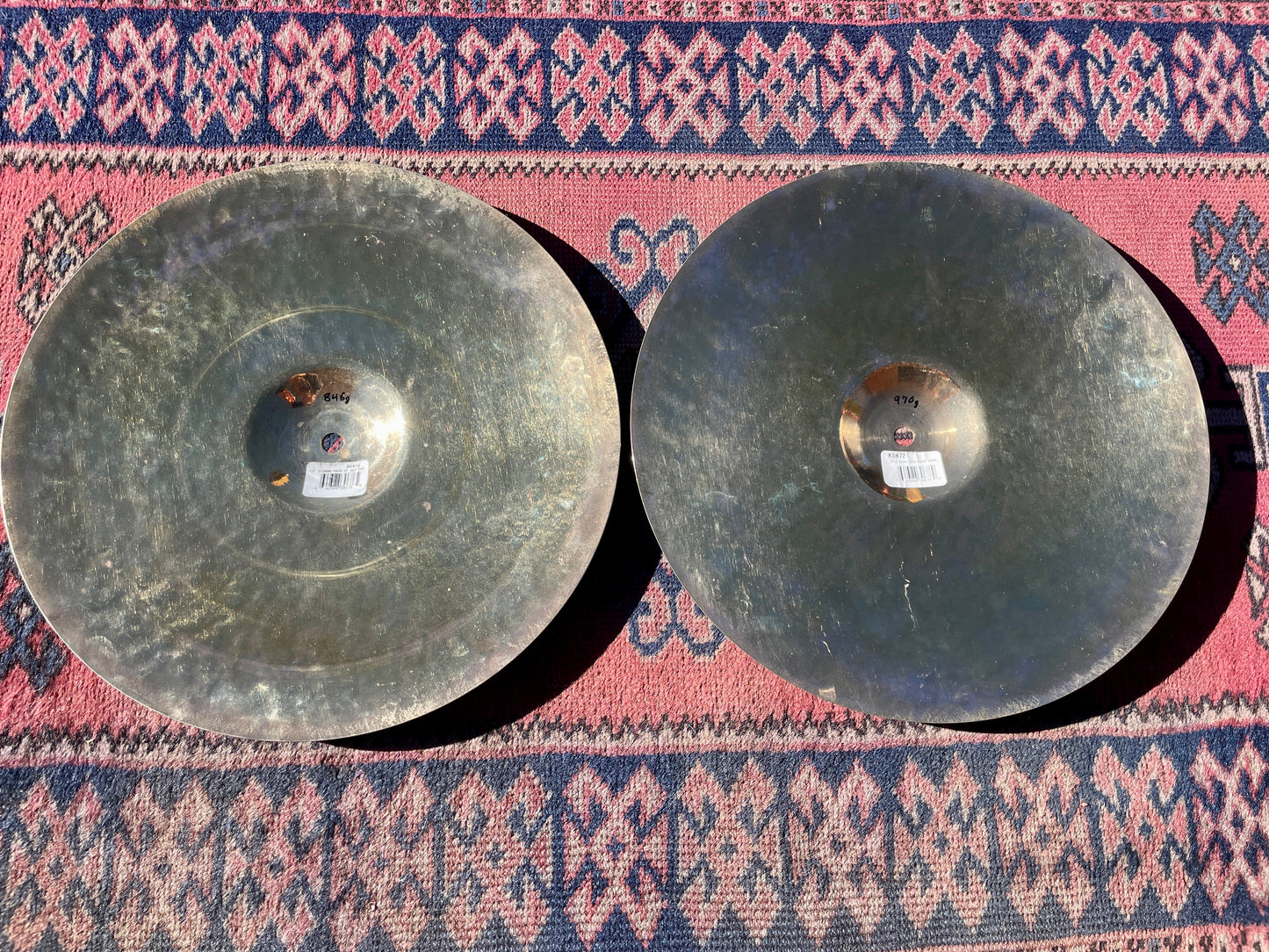 Rare No Longer Made 14" Zildjian K Dark Thin Hi-Hat Cymbal Pair 846g/970g *Video Demo*