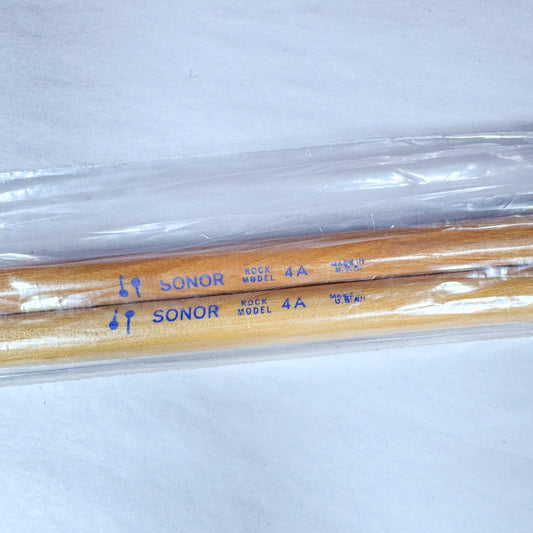 Vintage N.O.S. Sonor 4A Wood Tip Drum Sticks w/ Original Bag - Made in U.S.A.