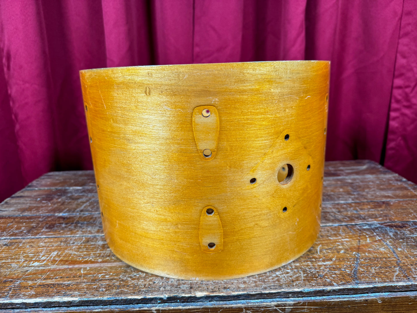 1970s Slingerland 9x13 Tom Drum Shell Single Natural 5-Ply