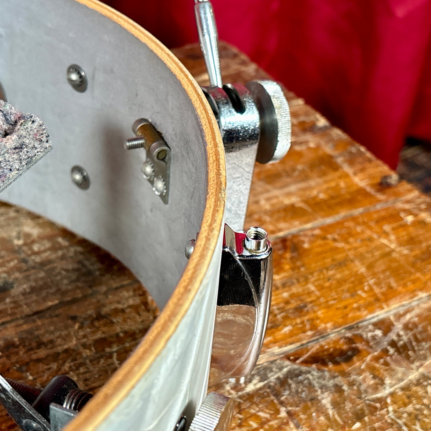 1960s Gretsch Name Band 5.5x14 Snare Silver (White) Satin Flame