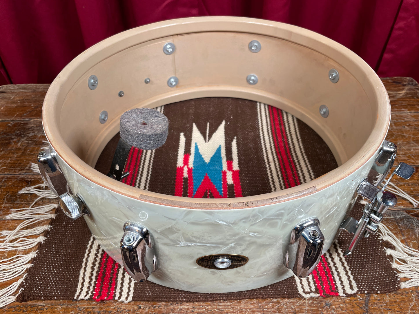 1960s Slingerland No. 146 Hollywood Ace 5.5x14 Snare Drum White Marine Pearl