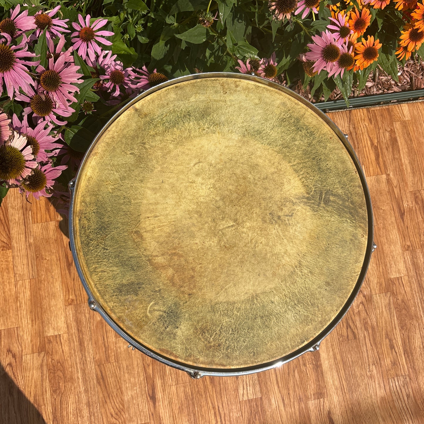 1950s Slingerland Radio King 16x18 Floor Tom Single Drum White Marine Pearl