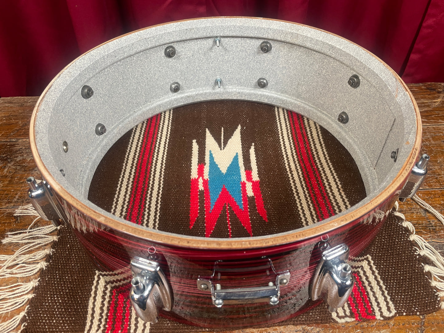 1970s Ludwig Standard 5x14 Snare Drum Ruby Red Strata
