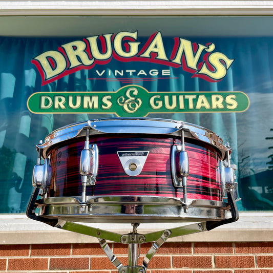1970s Ludwig Standard 5x14 Snare Drum Ruby Red Strata