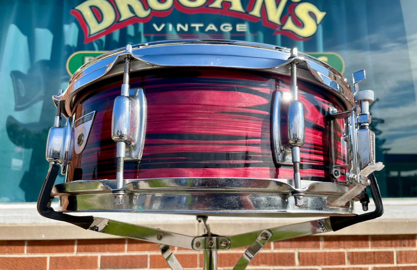 1970s Ludwig Standard 5x14 Snare Drum Ruby Red Strata