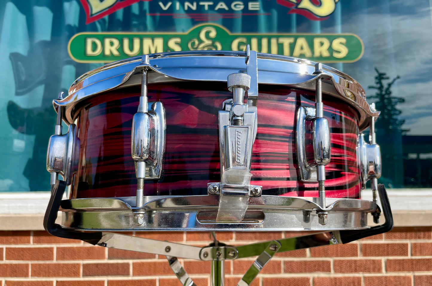 1970s Ludwig Standard 5x14 Snare Drum Ruby Red Strata